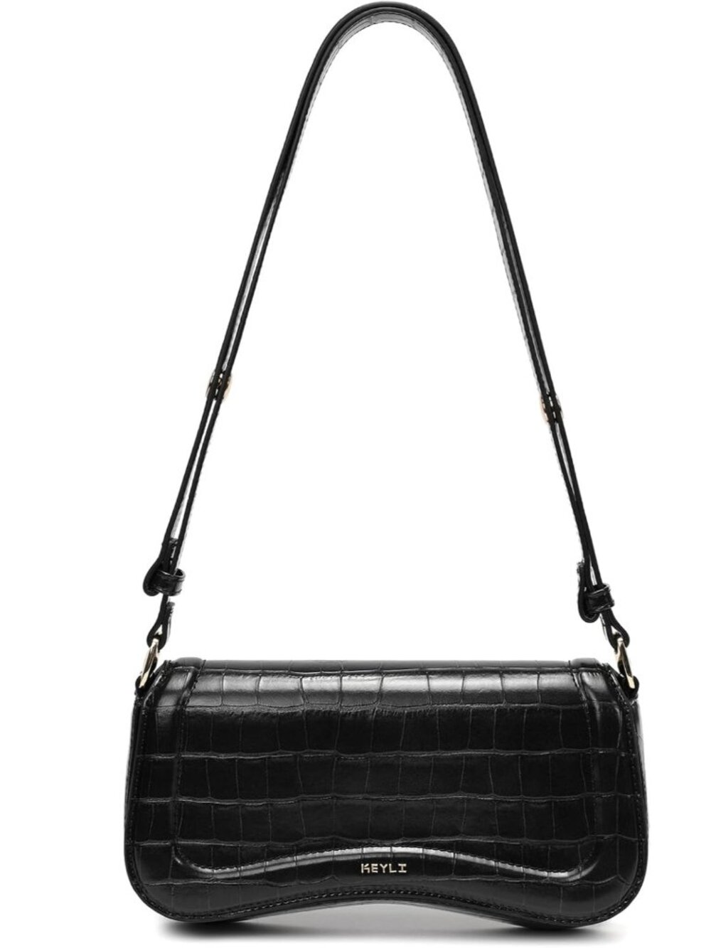 Women's Stripe Black Cross-Body Purse Waterproof Leather Small Shoulder Bag